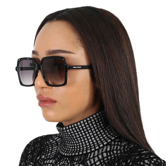 Saint Laurent Ladies Gradient Black Sunglasses New With Box - Picture 1 of 5